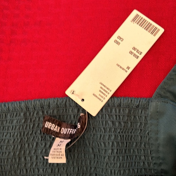 NWT Urban Outfitters Maddie Bustier corset Blouse medium greenish blue - Picture 2 of 3